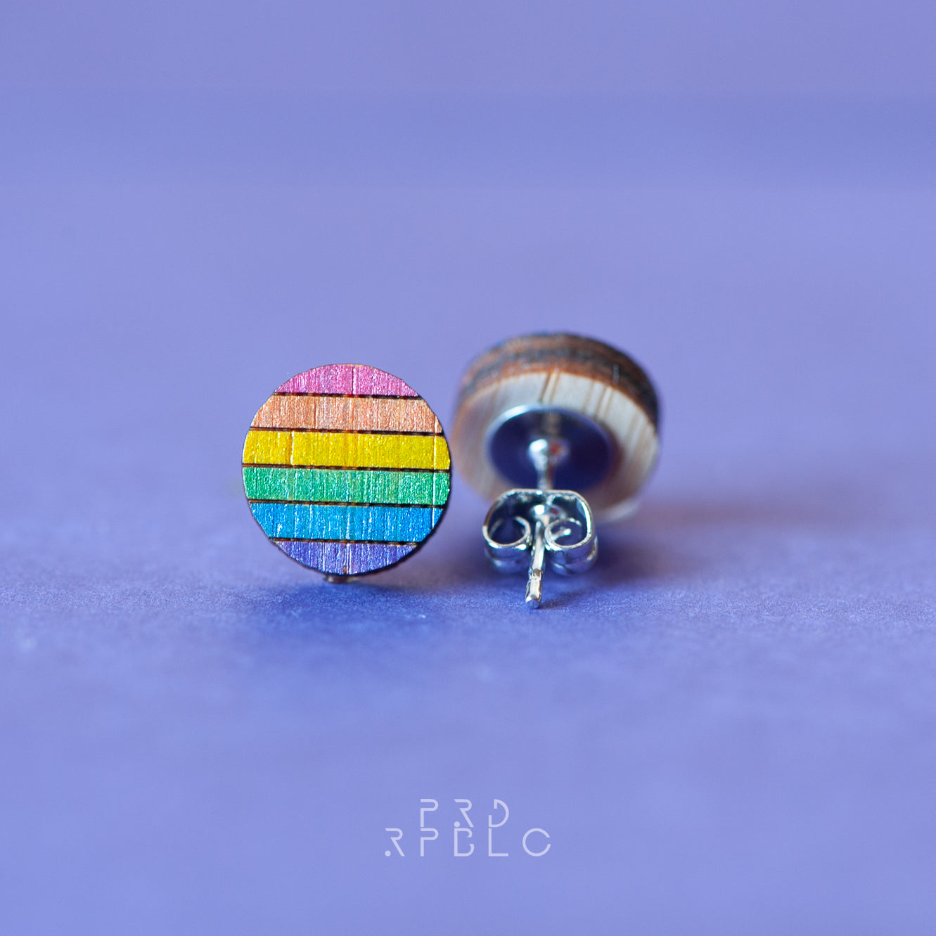 LGBT Rainbow Flag Studs - Glitter