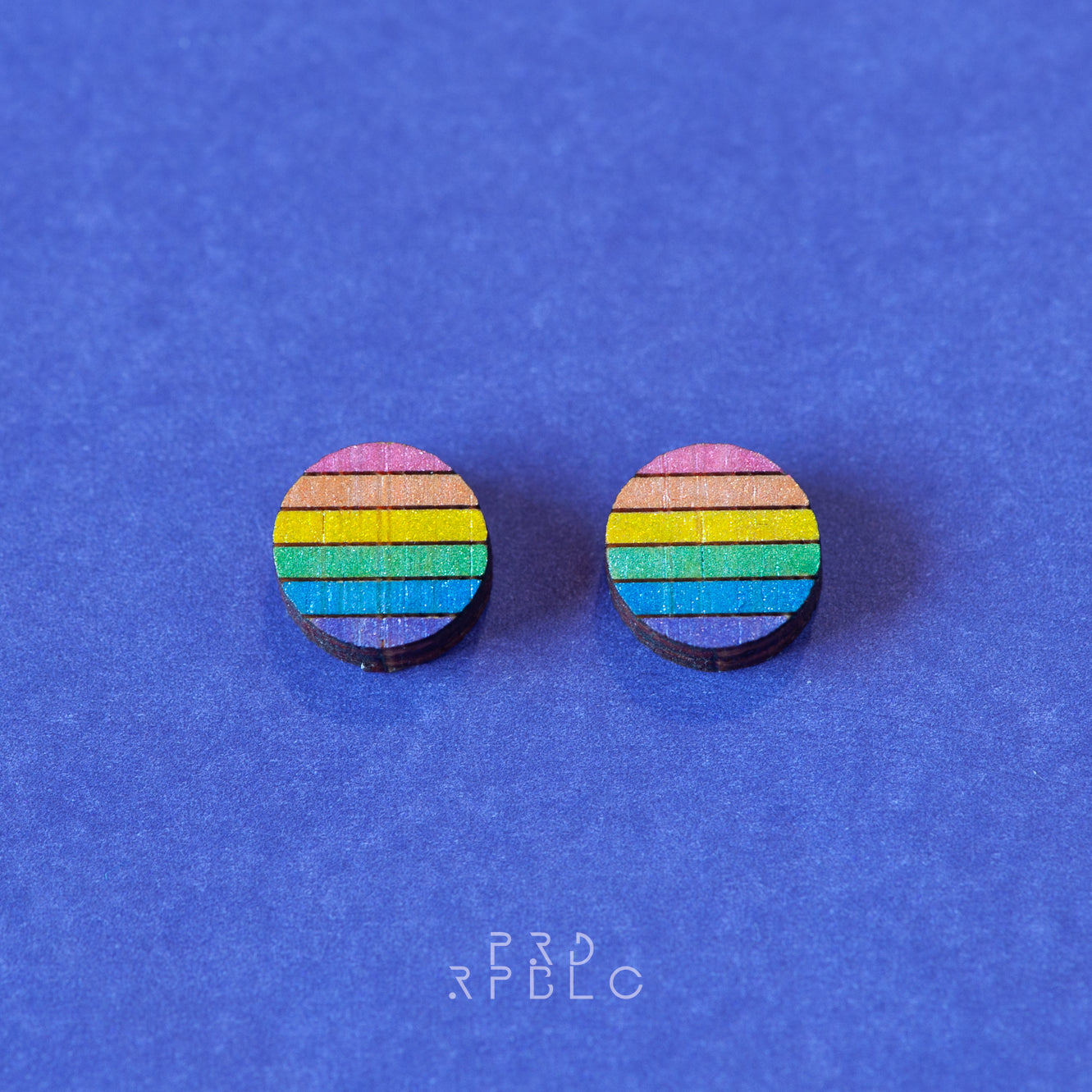 LGBT Rainbow Flag Studs - Glitter