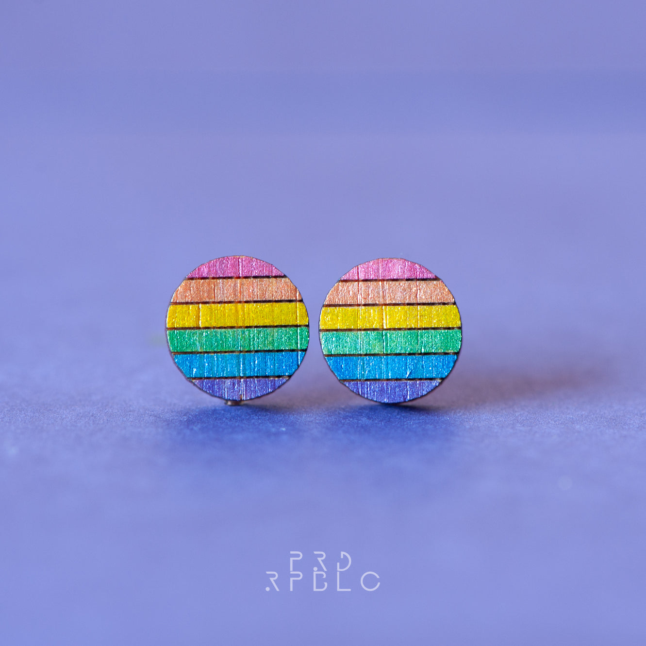 LGBT Rainbow Flag Studs - Glitter