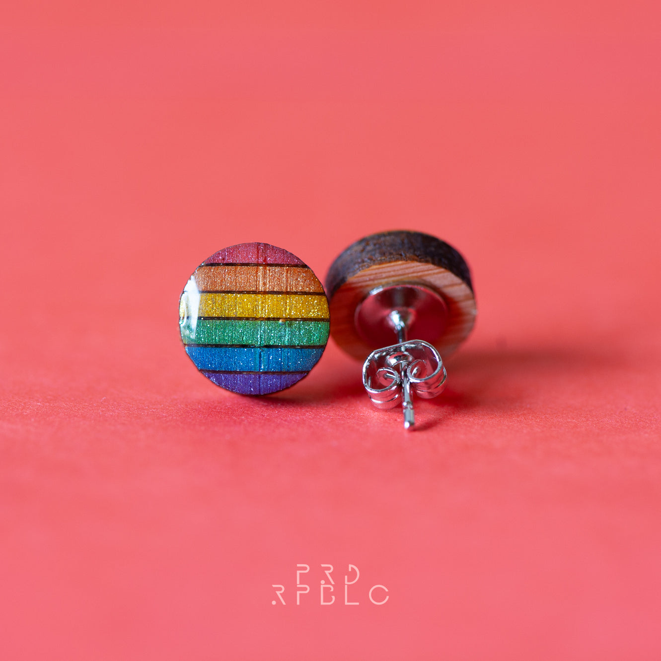 LGBT Rainbow Flag Studs - Glitter