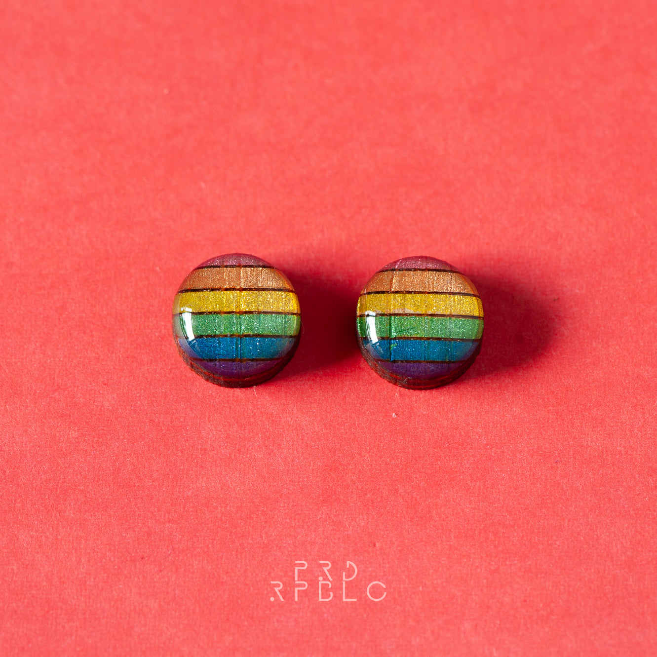 LGBT Rainbow Flag Studs - Glitter