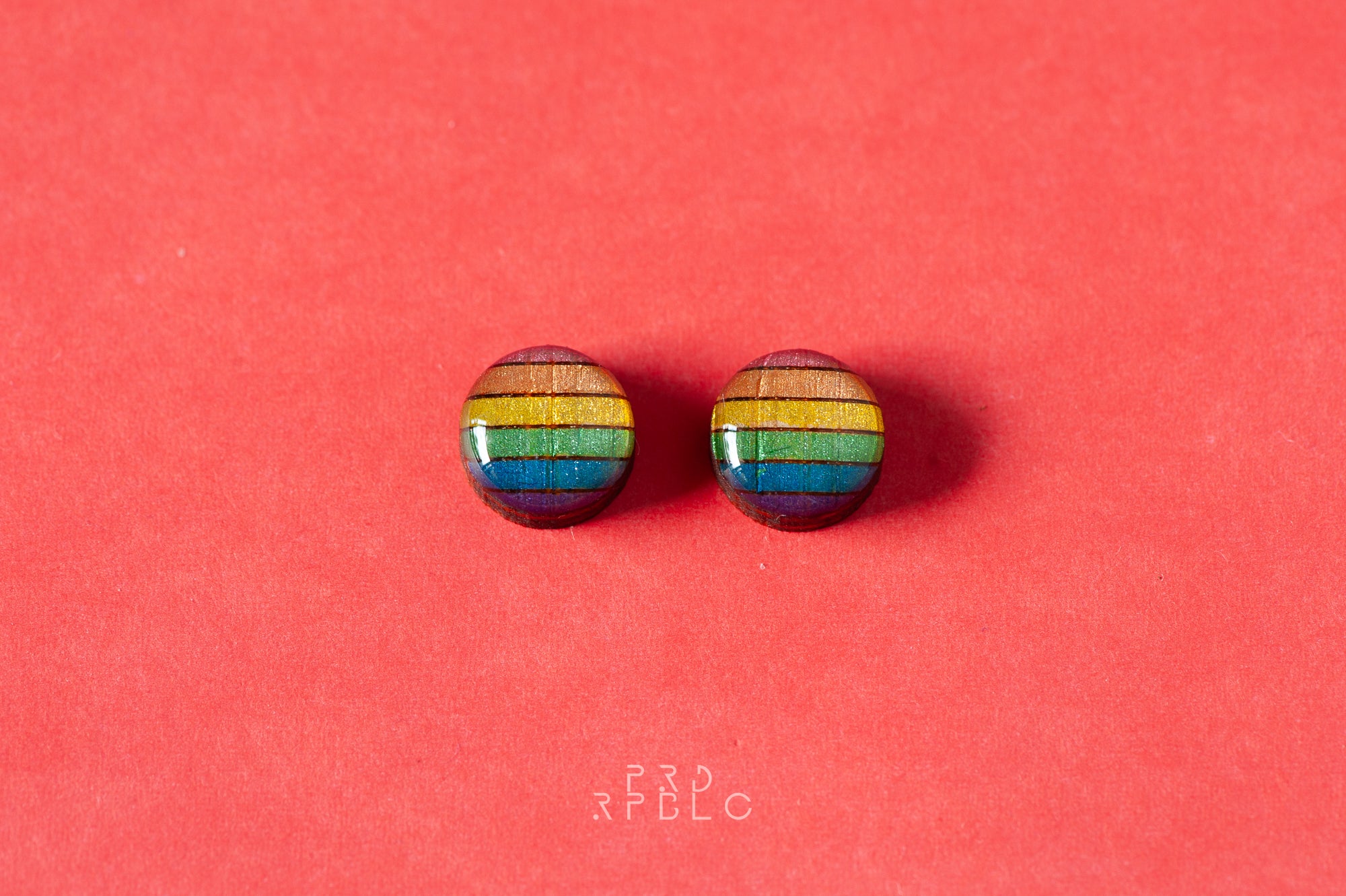 LGBT Rainbow Flag Studs - Glitter