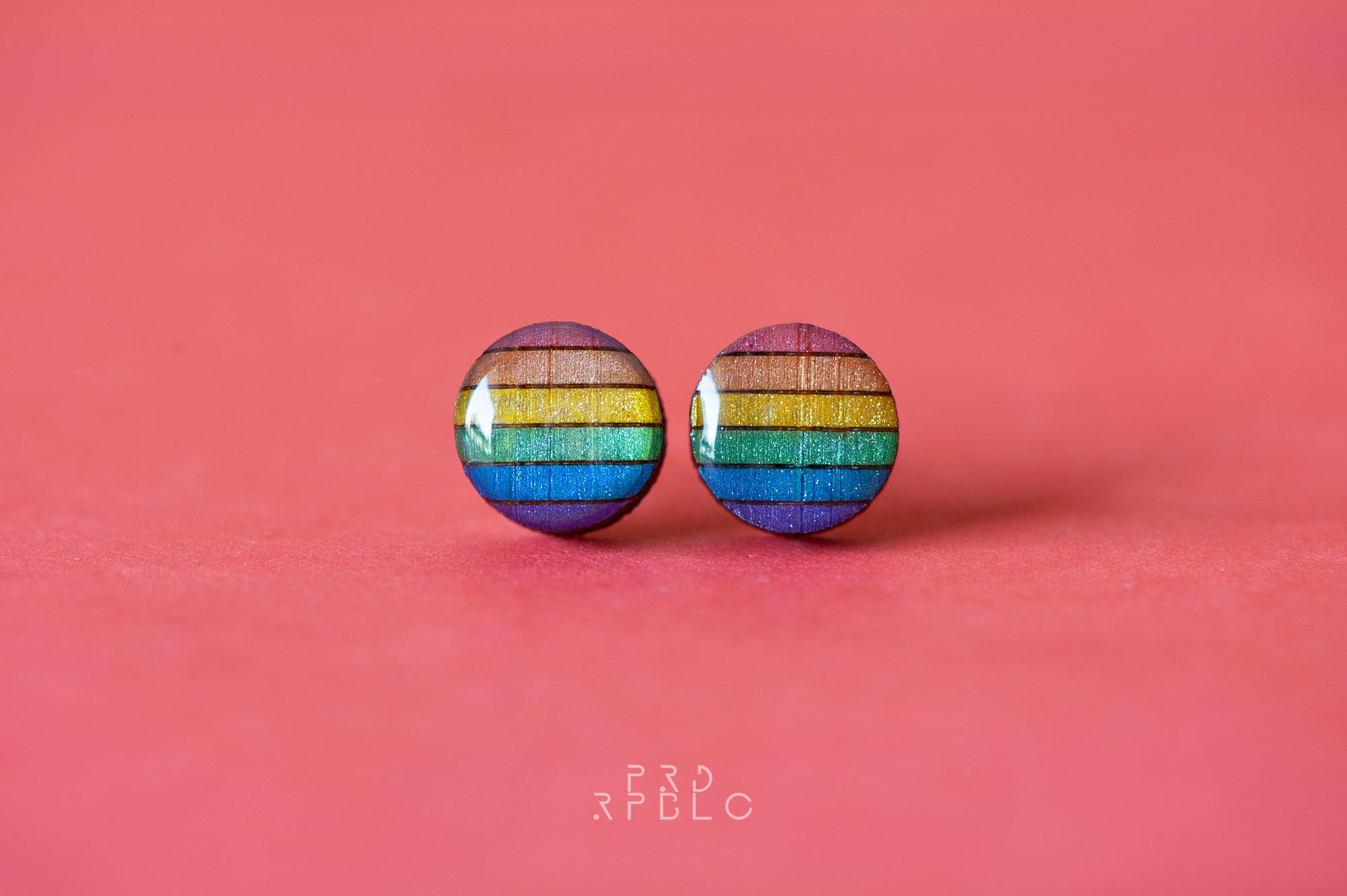 LGBT Rainbow Flag Studs - Glitter