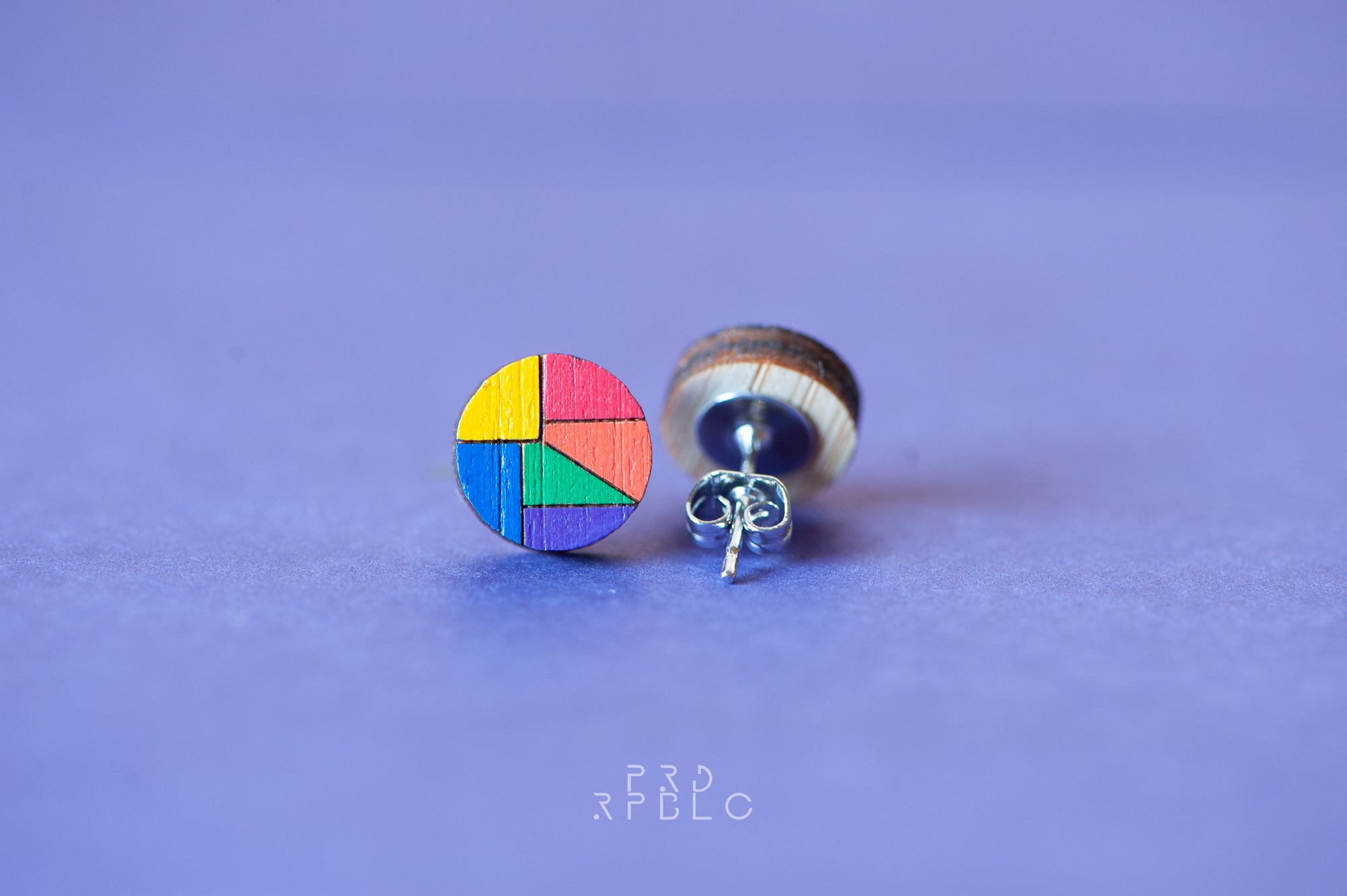 LGBT Rainbow Geometric Design Studs