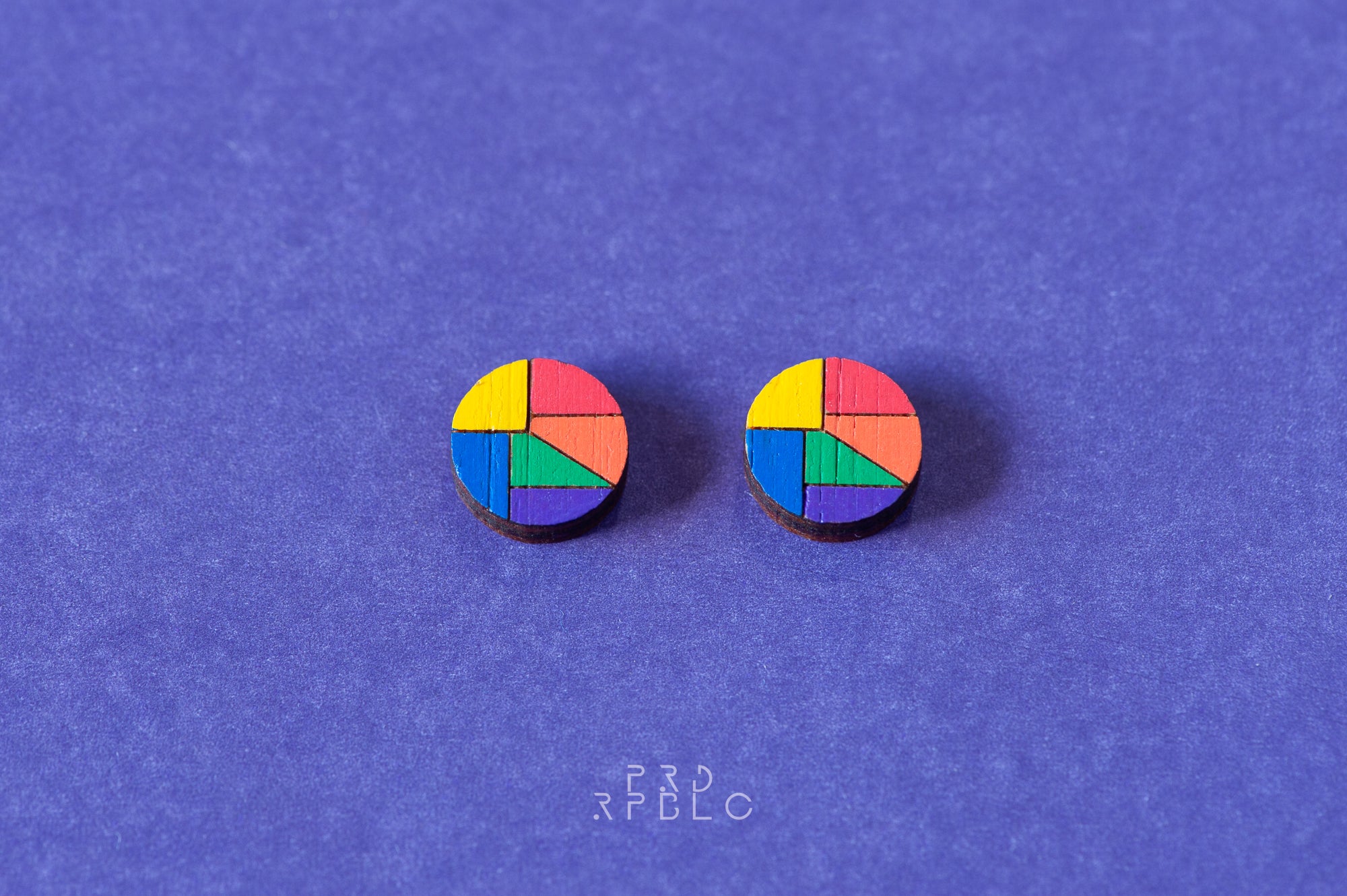 LGBT Rainbow Geometric Design Studs