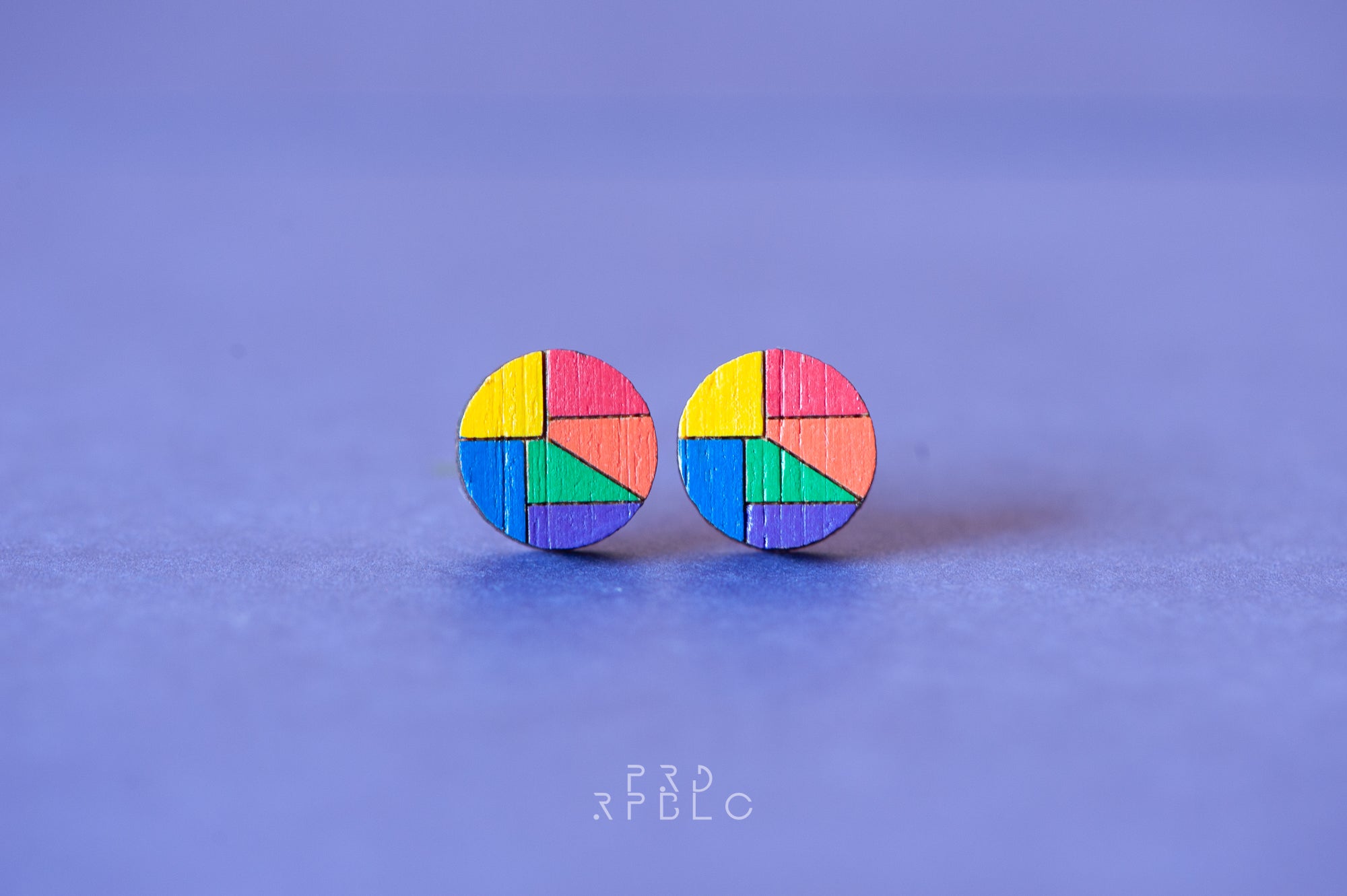 LGBT Rainbow Geometric Design Studs