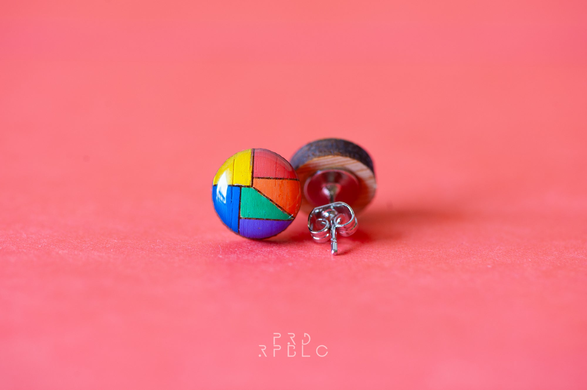 LGBT Rainbow Geometric Design Studs